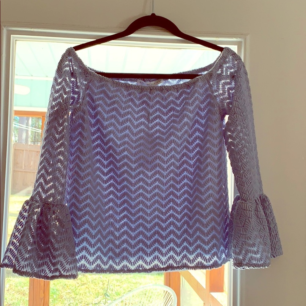 Off the shoulder bell sleeve top